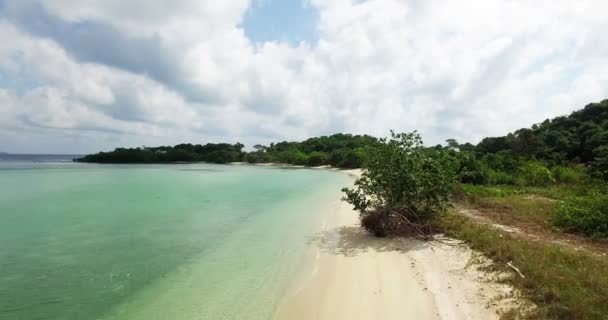 Thaise Kleuren Caraibische Luchtfoto Bekijken Van Strand Paradijs Met Geen — Stockvideo