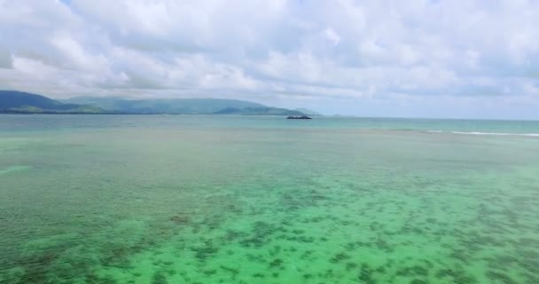Ταϊλάνδης Χρώματα Και Carribean Εναέρια Δείτε Παραλία Παράδεισος Κανένας Λαός — Αρχείο Βίντεο