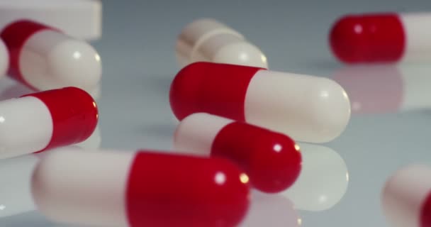 Macro Prise Vue Vidéo Pilules Rouges Capsules — Video