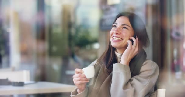 One Morning Beautiful Elegant Woman Eats Breakfast Outdoor Cafe Coffee — стоковое видео