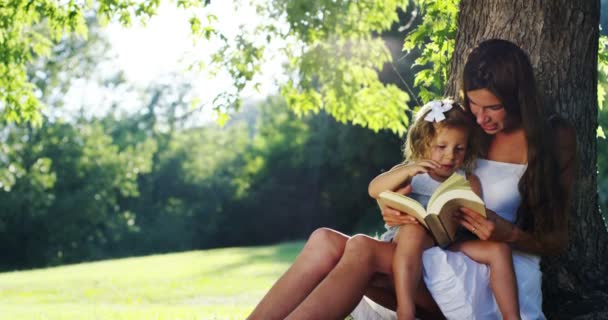 Mamá Niña Jugando Felizmente Naturaleza Madre Toma Bebé Sus Brazos — Vídeos de Stock