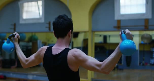 Guy Bodybuilder Gym Works Barbell Bench Press Improving Triceps
