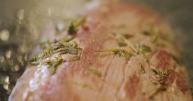 Bir şef, bir profesyonel mutfak, profesyonel bir tavada et ihale bir bonfile yemek yapıyor. Kavramı: yemek, Şef, gurme, Italyan Mutfagi