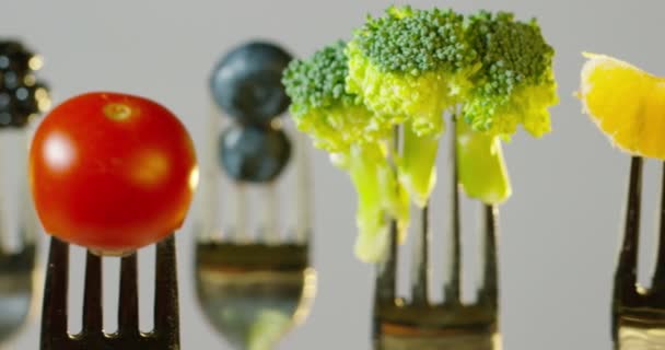 Fruits Légumes Généralement Présents Dans Régime Végétarien Faible Calories Frais — Video