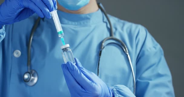 어린이 동물의 치료에 백신과 주사기를 실험실에 과학자 안락사 당뇨병 — 비디오