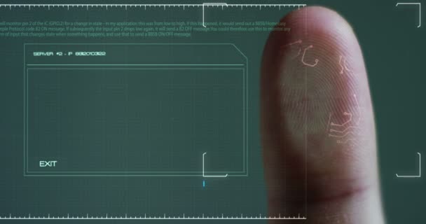 Elaborazione Digitale Futuristica Dello Scanner Impronte Digitali Biometriche Concetto Sorveglianza — Video Stock