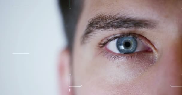 Macro Eye Aplicación Gráfica Futurista Resolución Ser Humano Visión Futurista — Vídeos de Stock