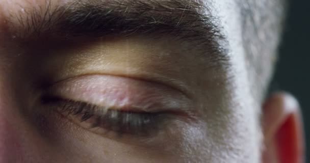 Tecnologia Human Eye Scan Interfaccia Animazione Occhio Umano Blu Macro — Video Stock