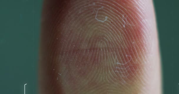 Futuristische digitale Verarbeitung biometrischer Fingerabdruckscanner. Konzept der Überwachung und Sicherheitsüberprüfung digitaler Programme und biometrischer Fingerabdrücke. Cyber-futuristische Anwendungen.