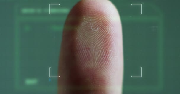 Futuristic Digital Processing Biometric Fingerprint Scanner Concept Surveillance Security Scanning — Stock Video