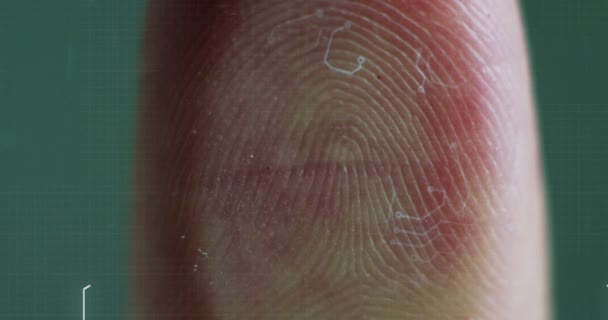 Futuristisk Digital Behandling Biometrisk Fingeravtrycksläsare Begreppet Övervakning Och Säkerhetsskanning Digitala — Stockvideo