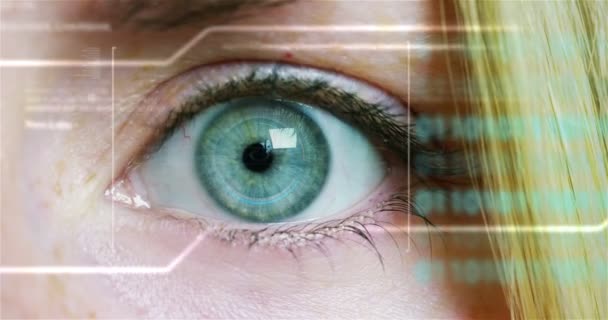 Macro Eye Resolução Implementação Gráfica Futurista Ser Humano Visão Futurista — Vídeo de Stock