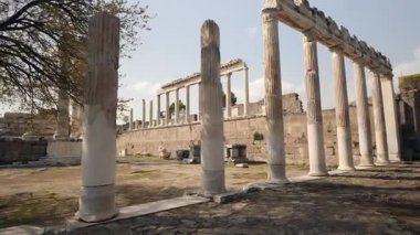 Pergamon ancient city - 4k image of the Pergamon ancient city in Izmir Bergama
