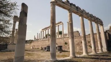 Pergamon ancient city - 4k image of the Pergamon ancient city in Izmir Bergama