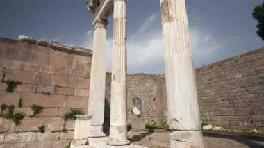 Pergamon ancient city - 4k image of the Pergamon ancient city in Izmir Bergama