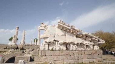 Pergamon ancient city - 4k image of the Pergamon ancient city in Izmir Bergama