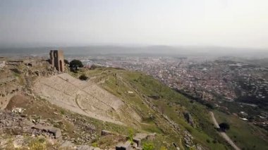 Pergamon ancient city - 4k image of the Pergamon ancient city in Izmir Bergama