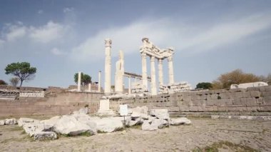 Pergamon ancient city - 4k image of the Pergamon ancient city in Izmir Bergama
