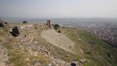 Pergamon ancient city - 4k image of the Pergamon ancient city in Izmir Bergama