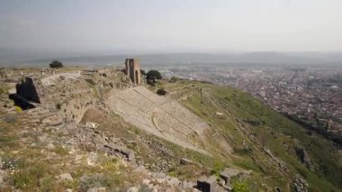 Pergamon ancient city - 4k image of the Pergamon ancient city in Izmir Bergama
