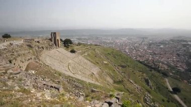 Pergamon ancient city - 4k image of the Pergamon ancient city in Izmir Bergama