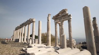 Pergamon ancient city - 4k image of the Pergamon ancient city in Izmir Bergama