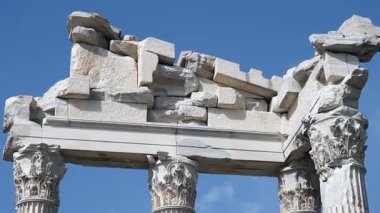 Pergamon ancient city - 4k image of the Pergamon ancient city in Izmir Bergama