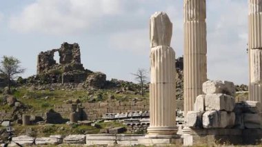Pergamon ancient city - 4k image of the Pergamon ancient city in Izmir Bergama