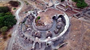 Asklepion Ancient City in Pergamon  Historical Ruins of Healing Center4K aerial and ground footage of Asklepion Ancient City in Pergamon (Bergama, Turkey)