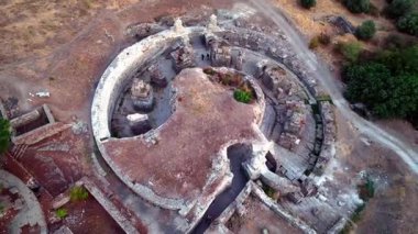 Asklepion Ancient City in Pergamon  Historical Ruins of Healing Center4K aerial and ground footage of Asklepion Ancient City in Pergamon (Bergama, Turkey)