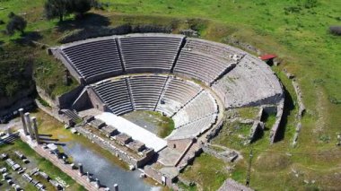 Asklepion Ancient City in Pergamon  Historical Ruins of Healing Center4K aerial and ground footage of Asklepion Ancient City in Pergamon (Bergama, Turkey)