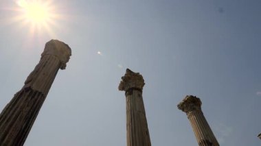 Asklepion Ancient City in Pergamon  Historical Ruins of Healing Center4K aerial and ground footage of Asklepion Ancient City in Pergamon (Bergama, Turkey)