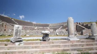 Asklepion Ancient City in Pergamon  Historical Ruins of Healing Center4K aerial and ground footage of Asklepion Ancient City in Pergamon (Bergama, Turkey)