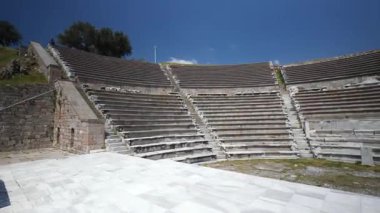 Asklepion Ancient City in Pergamon  Historical Ruins of Healing Center4K aerial and ground footage of Asklepion Ancient City in Pergamon (Bergama, Turkey)