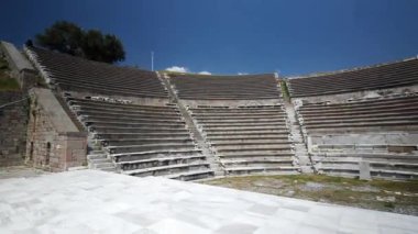 Asklepion Ancient City in Pergamon  Historical Ruins of Healing Center4K aerial and ground footage of Asklepion Ancient City in Pergamon (Bergama, Turkey)
