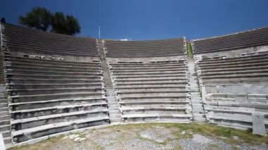 Asklepion Ancient City in Pergamon  Historical Ruins of Healing Center4K aerial and ground footage of Asklepion Ancient City in Pergamon (Bergama, Turkey)