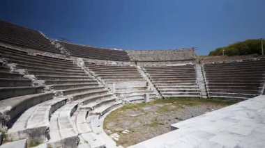 Asklepion Ancient City in Pergamon  Historical Ruins of Healing Center4K aerial and ground footage of Asklepion Ancient City in Pergamon (Bergama, Turkey)