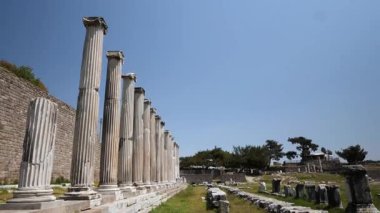 Asklepion Ancient City in Pergamon  Historical Ruins of Healing Center4K aerial and ground footage of Asklepion Ancient City in Pergamon (Bergama, Turkey)
