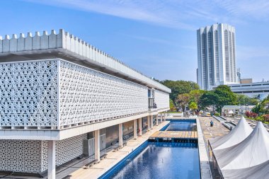 Kuala Lumpur, Malezya 'daki Mescid Negara Ulusal Camii manzarası