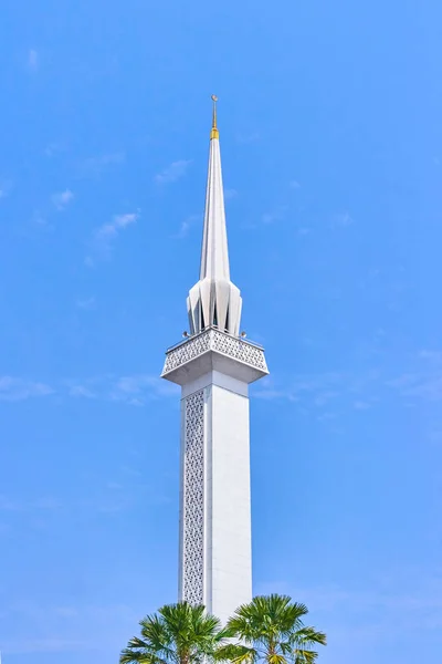 Masjid Negara Národní Mešita Vysoký Minaret Pohled Kuala Lumpur Malajsie — Stock fotografie