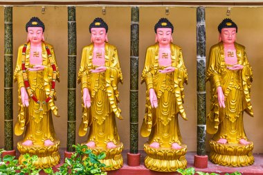 Buda heykelleri Kek Lok Si tapınak Penang Adası, Georgetown, Malezya
