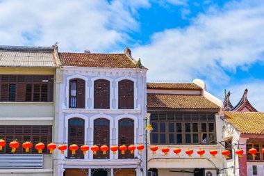 Çin yeni yılı fenerler Georgetown City, Penang Adası, Malezya