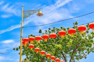 Çin yeni yılı fenerler Georgetown City, Penang Adası, Malezya
