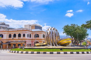 Kraliçe Victoria Memorial Saat Kulesi Georgetown, Penang Adası, Malezya