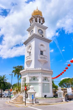 Kraliçe Victoria Memorial Saat Kulesi Georgetown, Penang Adası, Malezya