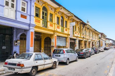 Georgetown, Malezya - 14 Şubat 2018: Görünüm Penang Adası sokakları