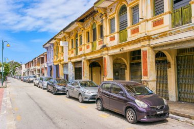 Georgetown, Malezya - 14 Şubat 2018: Görünüm Penang Adası sokakları