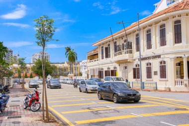 Georgetown, Malezya - 14 Şubat 2018: Görünüm Penang Adası sokakları
