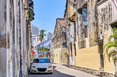 Georgetown, Malezya - 15 Şubat 2018: Görünüm Penang Adası sokakları