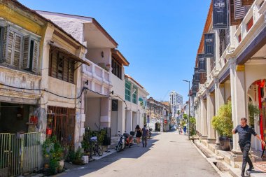 Georgetown, Malezya - 15 Şubat 2018: Görünüm Penang Adası sokakları